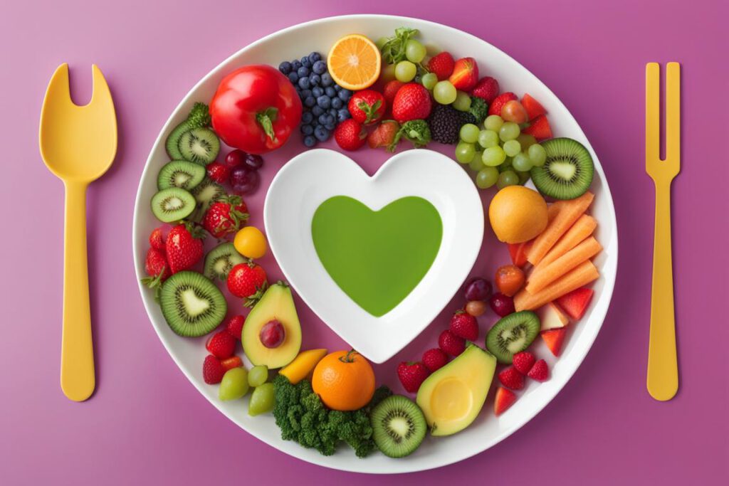 talerz z dietetycznymi produktami